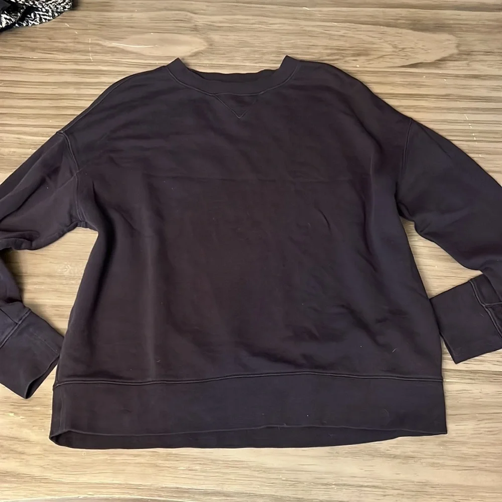 VINCE COTTON BLACK PULLOVER CREWNECK OVERSIZED SWEATER  SMALL